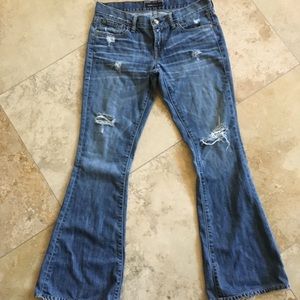 Work custom distressed flare jeans